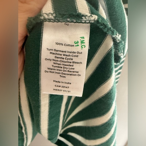 Talbots Bateau Neck Tee Candy Cane Holiday Stripe Women’s SZ XL Green White - Picture 6 of 9